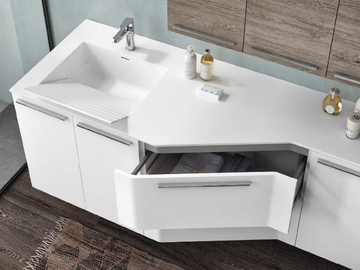 STORE EXCELLENT 02 - Wall-mounted laundry room cabinet with drawers by Gruppo Geromin - view 3
